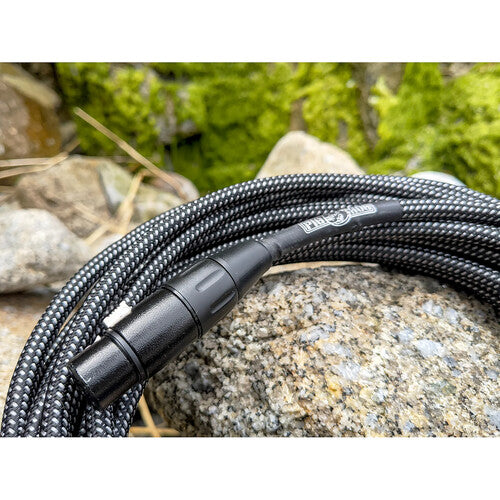 Pig Hog 20ft XLR Microphone Cable Black/White Woven PHM20BKW