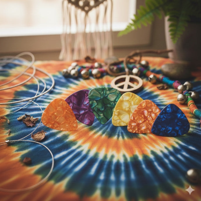 Kozmik Grooves Guitar String Care Bundle – Winder, Cleaner, Microfiber Cloth & Picks