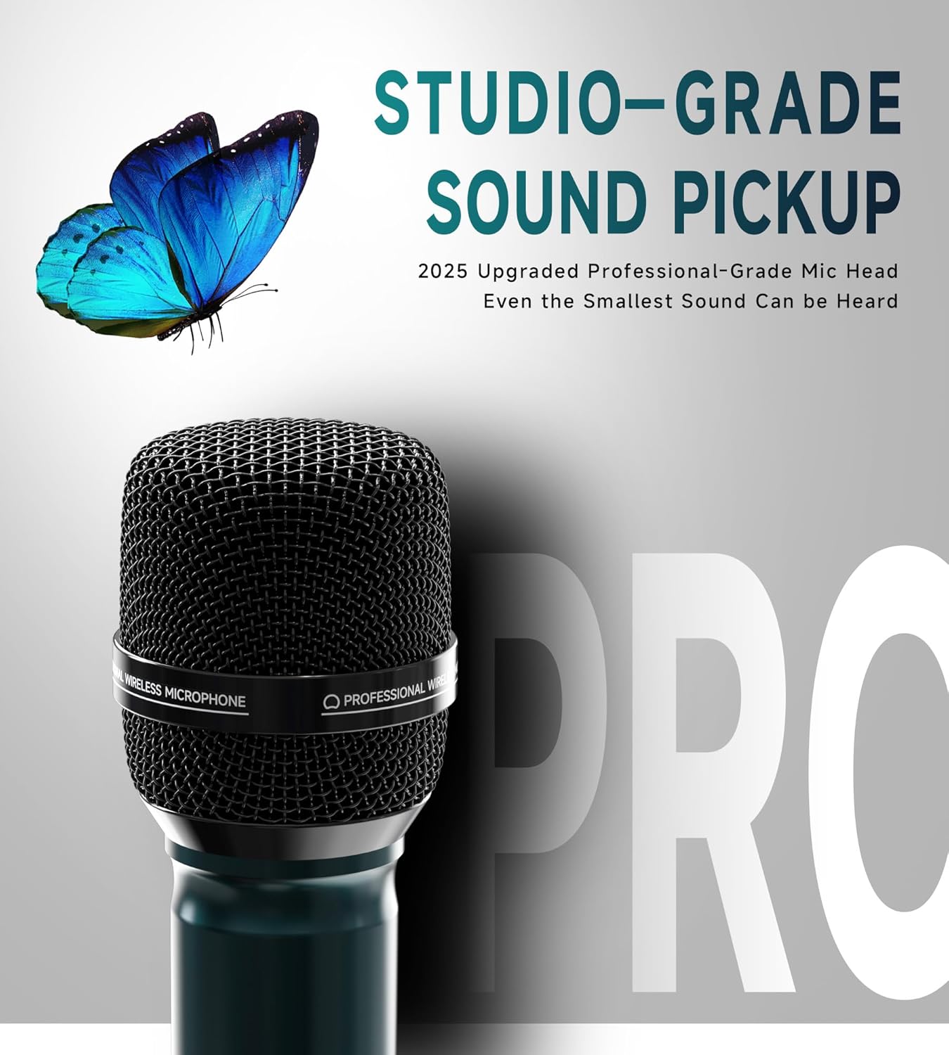 Professional Dual Wireless Microphone System – 240FT Long-Range Metal Handheld Mics, Studio-Grade Sound Pickup, Low Latency 3ms Wireless Mic for Singing, Karaoke, Events & Public Speaking