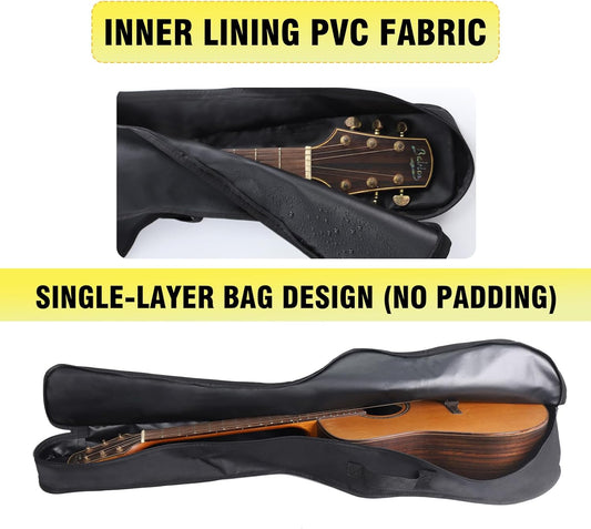 40/41/42 Inch Acoustic & Classical Guitar Gig Bag – 600D Waterproof Dust Cover, Lightweight Padded Soft Case with Pocket & Adjustable Straps