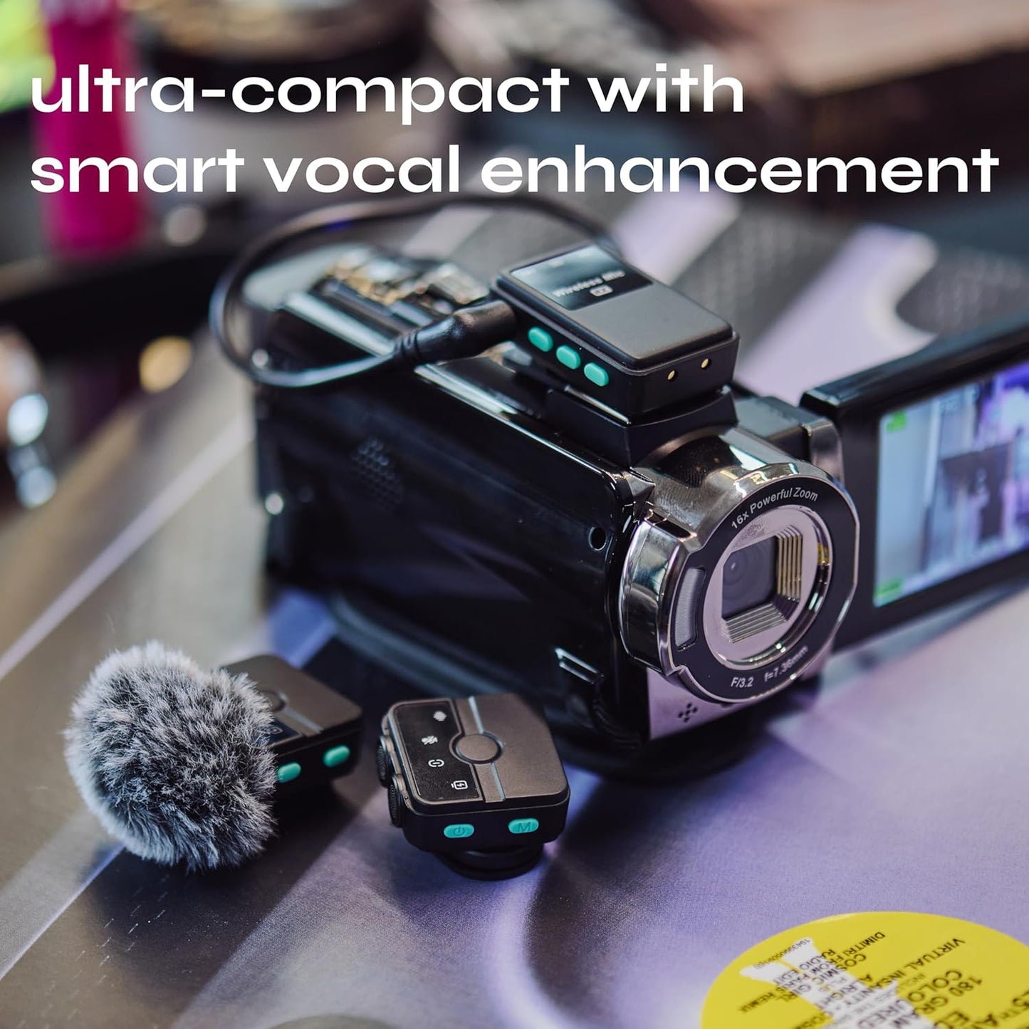 CreatorMic Mini Wireless Microphone – Voice-Enhancing Lapel Mic for iPhone, Android & Camera, Noise Cancel, Voice EQ, Limiter, Echo Removal, Magnetic Mount for Vlog, YouTube, TikTok