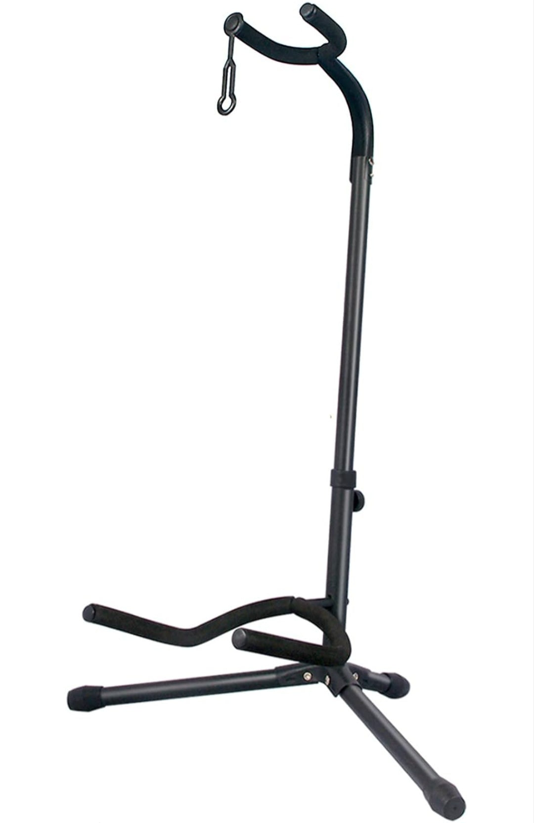 GLEAM Guitar Stand - Adjustable Fit Electric, Classical Guitars and Bass, Load Capacity 20LB, Accessories, Folding Type Black (CG-4)