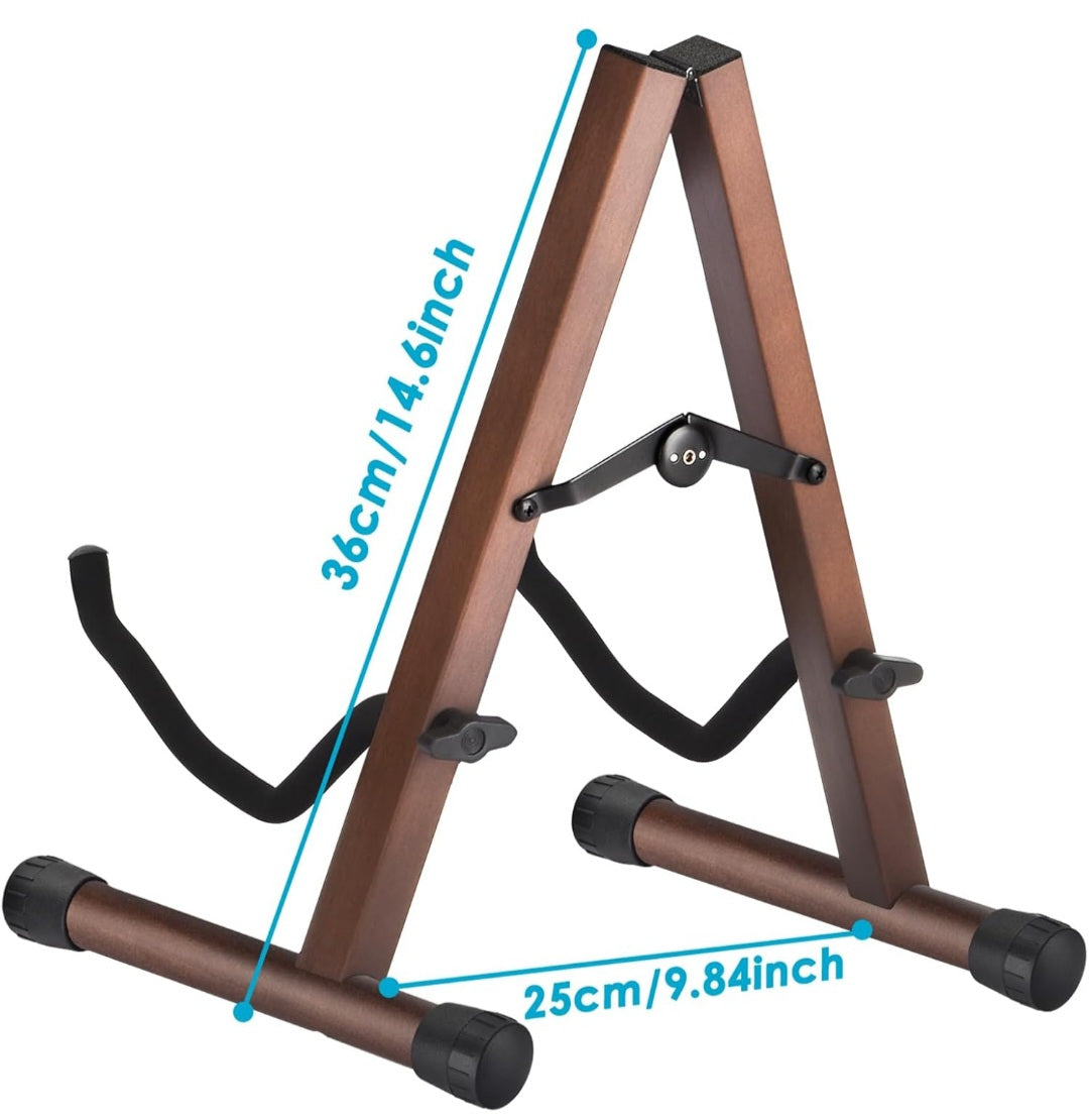 MOREYES Guitar Stand, Acoustic Guitar Stand, Folding A-Frame Electric Guitar Stand, Wooden Guitar Stands Floor For School Music Program, Concerts & Multiple Users, Easy to Assemble