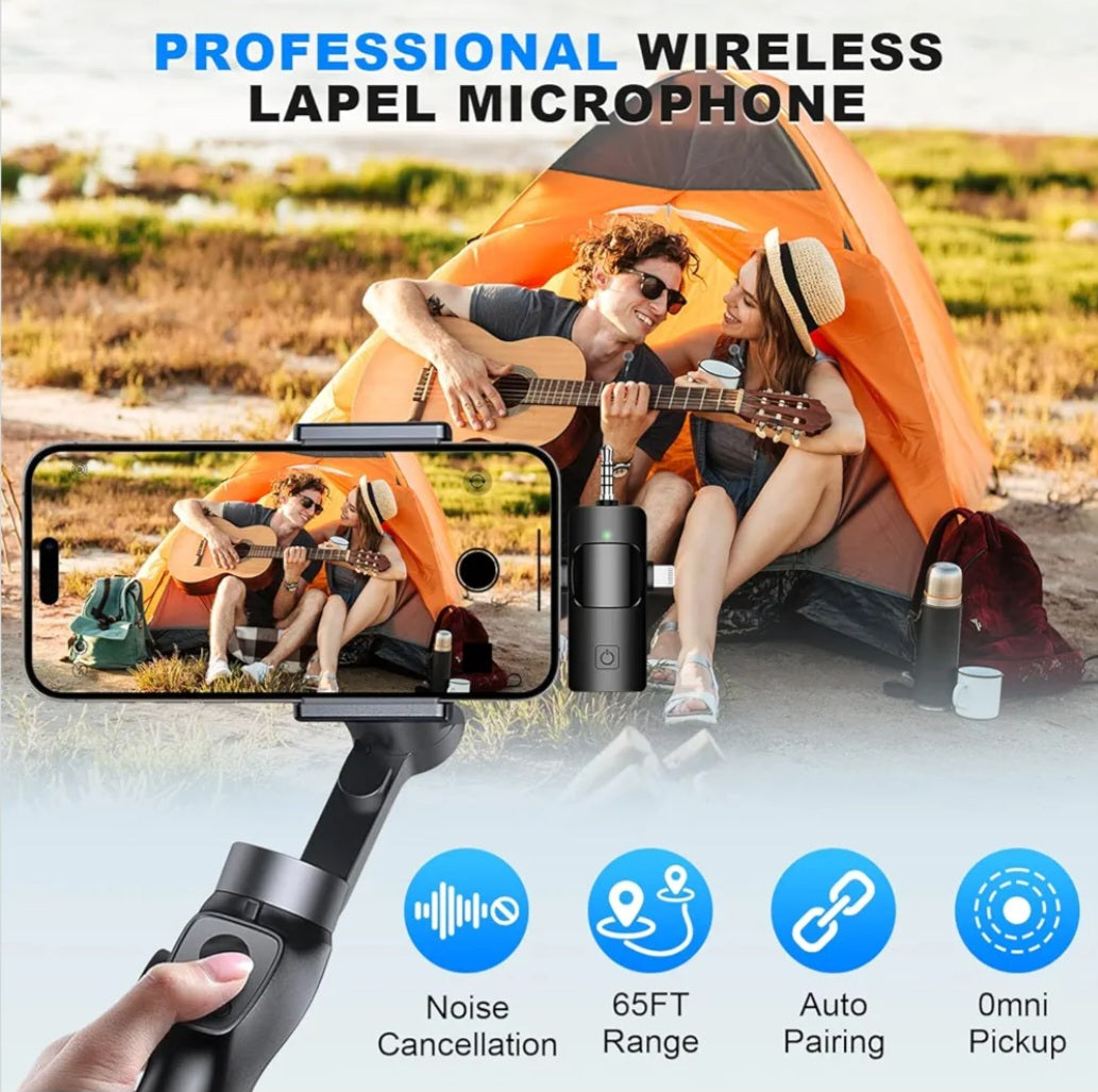 Weton 4 in 1 Wireless Lavalier Microphones for iPhone, Camera, Android, Laptop, Mini Microphone, Noise Canceling Lapel Mic - Clip on Mic for Interview Video Recording Podcast Vlog YouTube