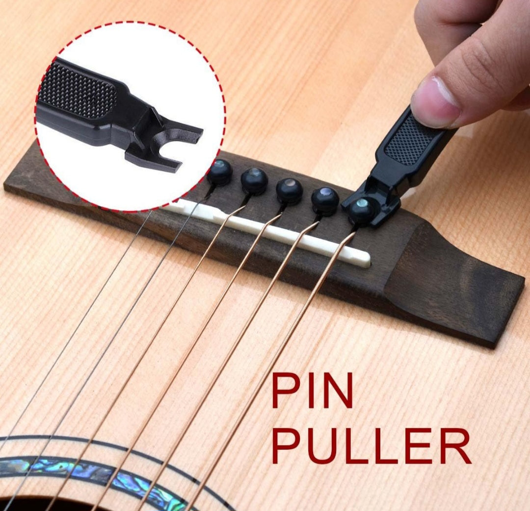 Black 3 in 1 Multifunction Guitar String Winder String Cutter Pin Puller MusicOne