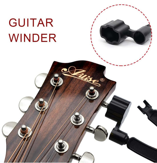 Black 3 in 1 Multifunction Guitar String Winder String Cutter Pin Puller MusicOne