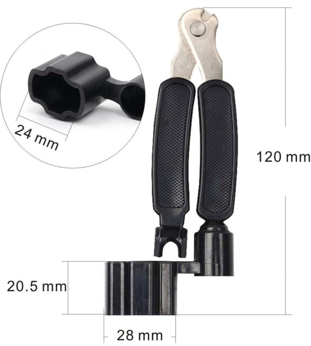Black 3 in 1 Multifunction Guitar String Winder String Cutter Pin Puller MusicOne