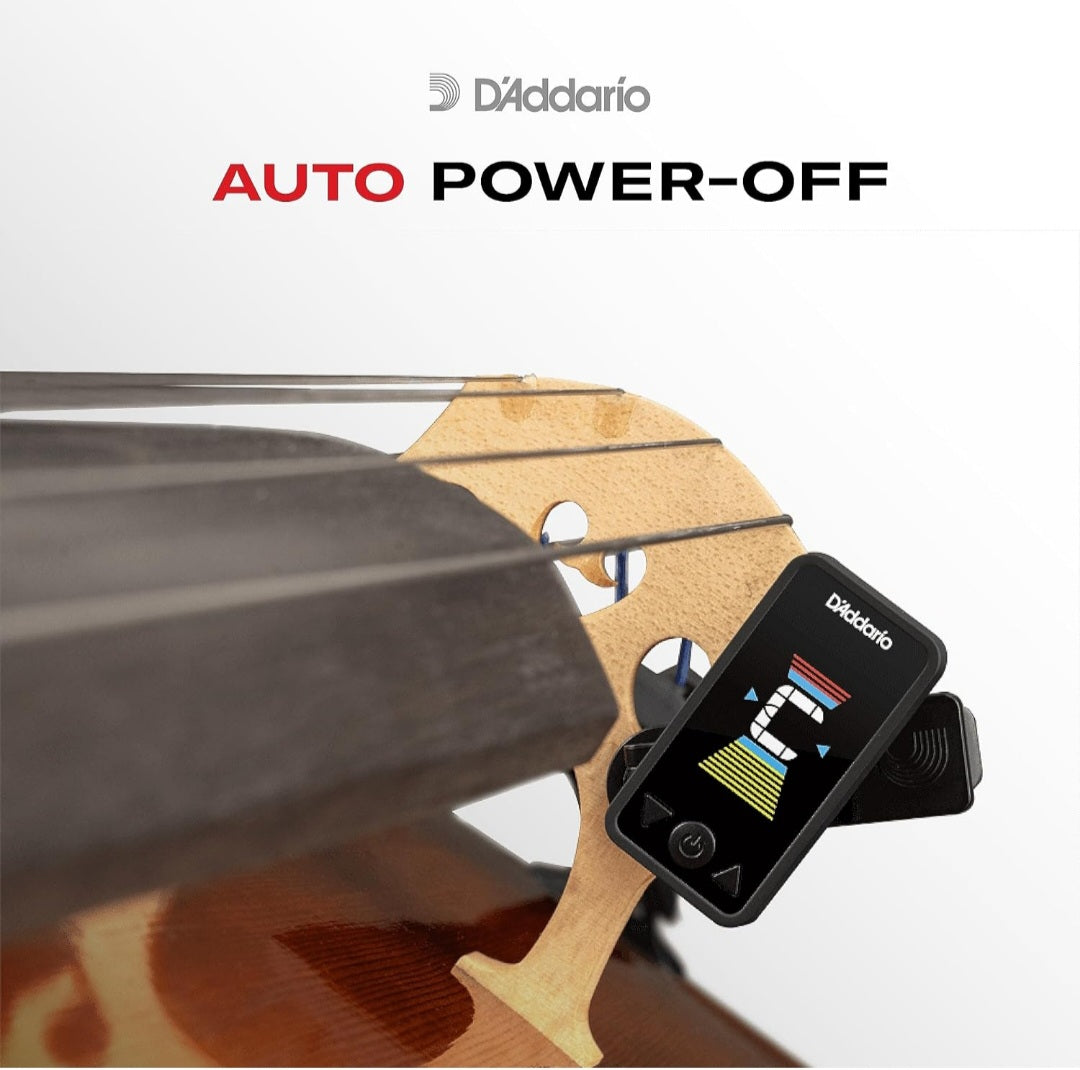 D'Addario Accessories Guitar Tuner - Eclipse Headstock Tuner - Clip On Tuner for Guitar - Great for Acoustic Guitars & Electric Guitars - Quick & Accurate Tuning - Black