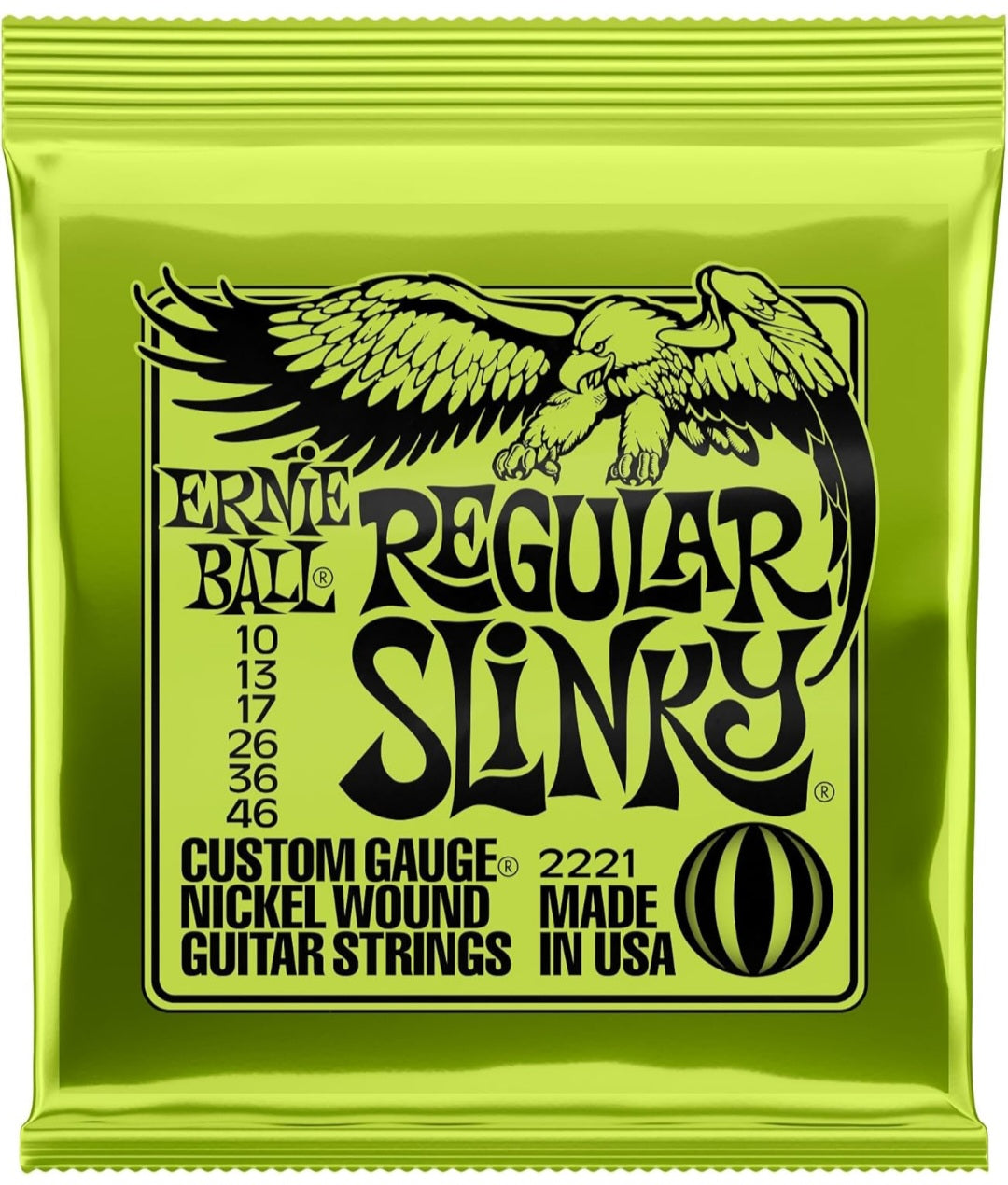 Ernie Ball Regular Slinky Custom Gauge Nickel Wound Guitar String - Set .010 - .046