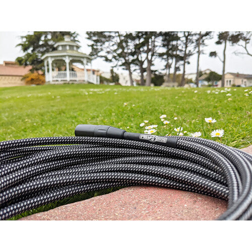 Pig Hog 20ft XLR Microphone Cable Black/White Woven PHM20BKW