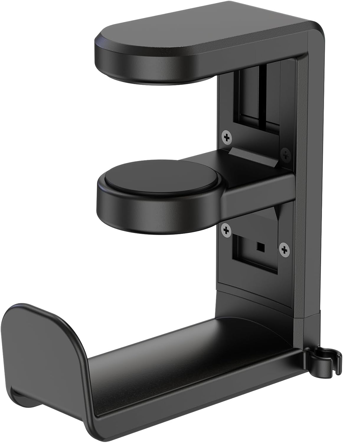 Clamp-On Headphone Holder for Desk – Under Desk Headset Stand Mount, Space Saving Gaming & Studio Headphone Hanger, Rotating Hook Desk Organizer