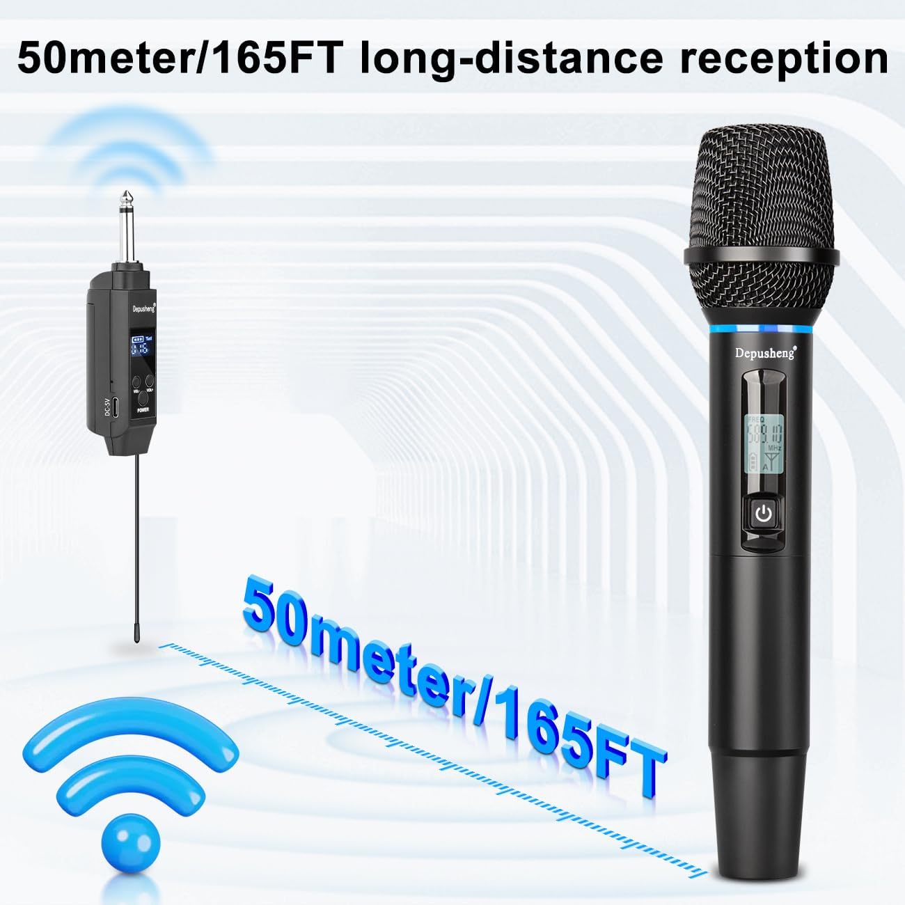 Wireless Handheld Microphone System – Rechargeable Live Vocal Mic