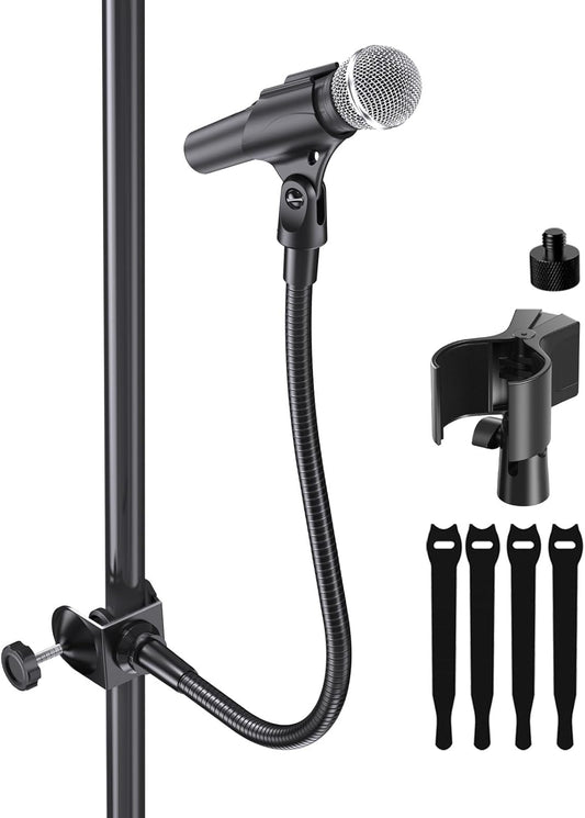 Gooseneck Microphone Stand with Clamp for Desk – Flexible Adjustable Mic Holder