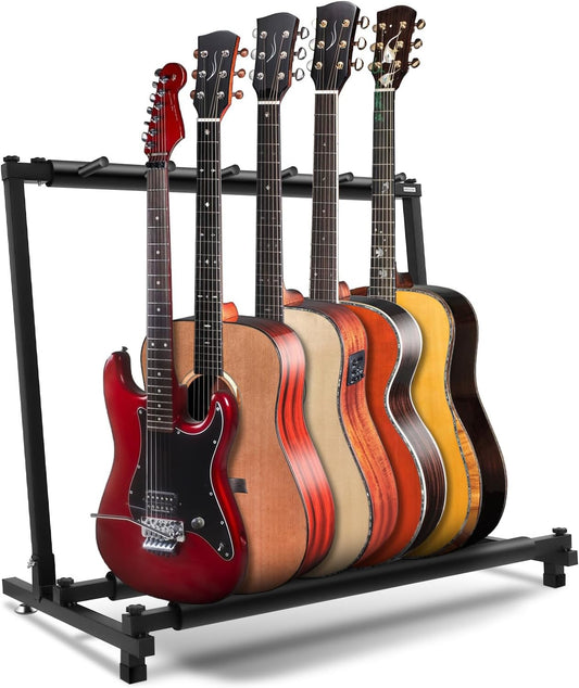 5 Slot Guitar Stand – Compact Folding Rack