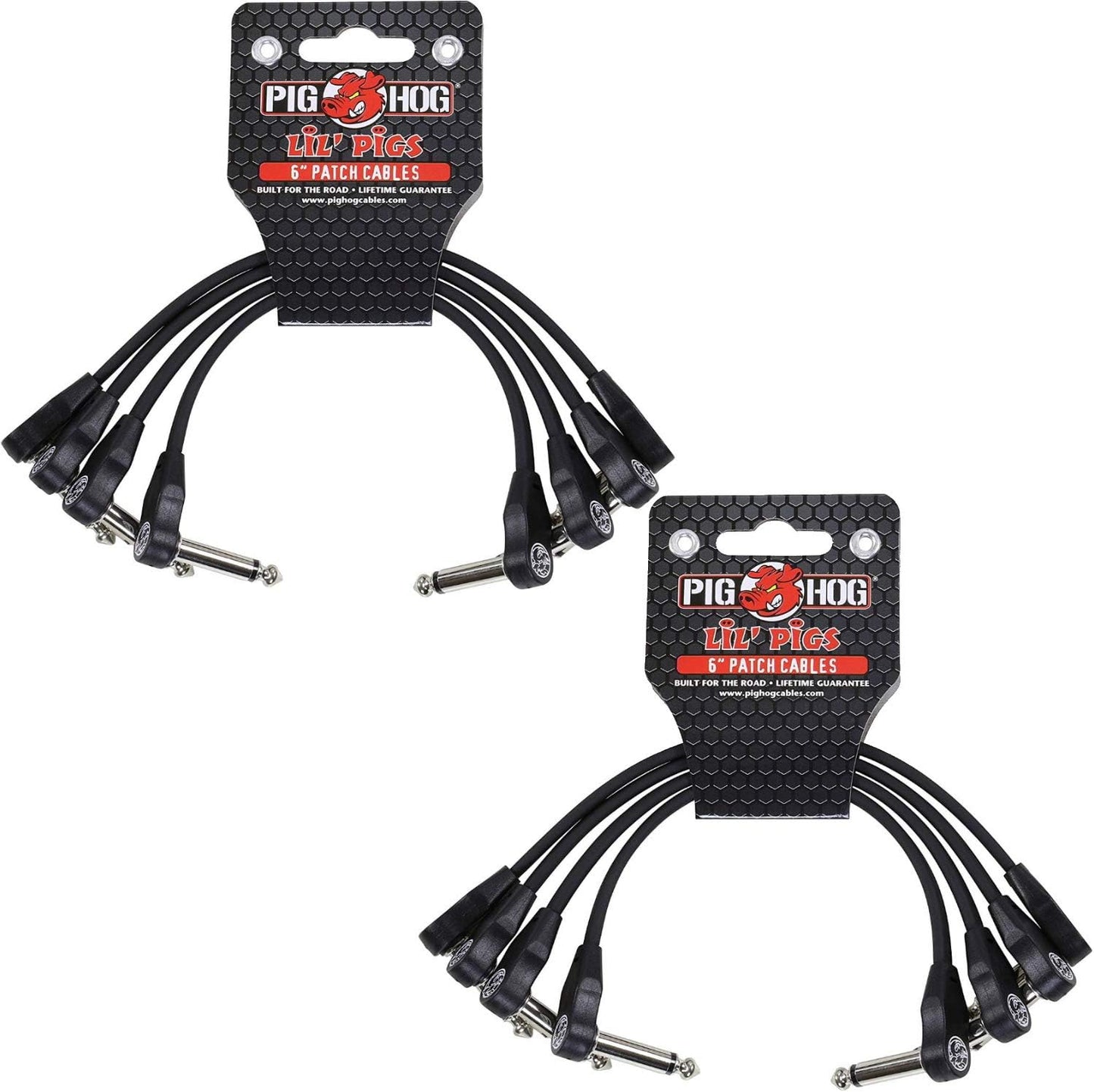 Pig Hog Lil Pigs Low Profile 6" Patch Cables – 4 Pack