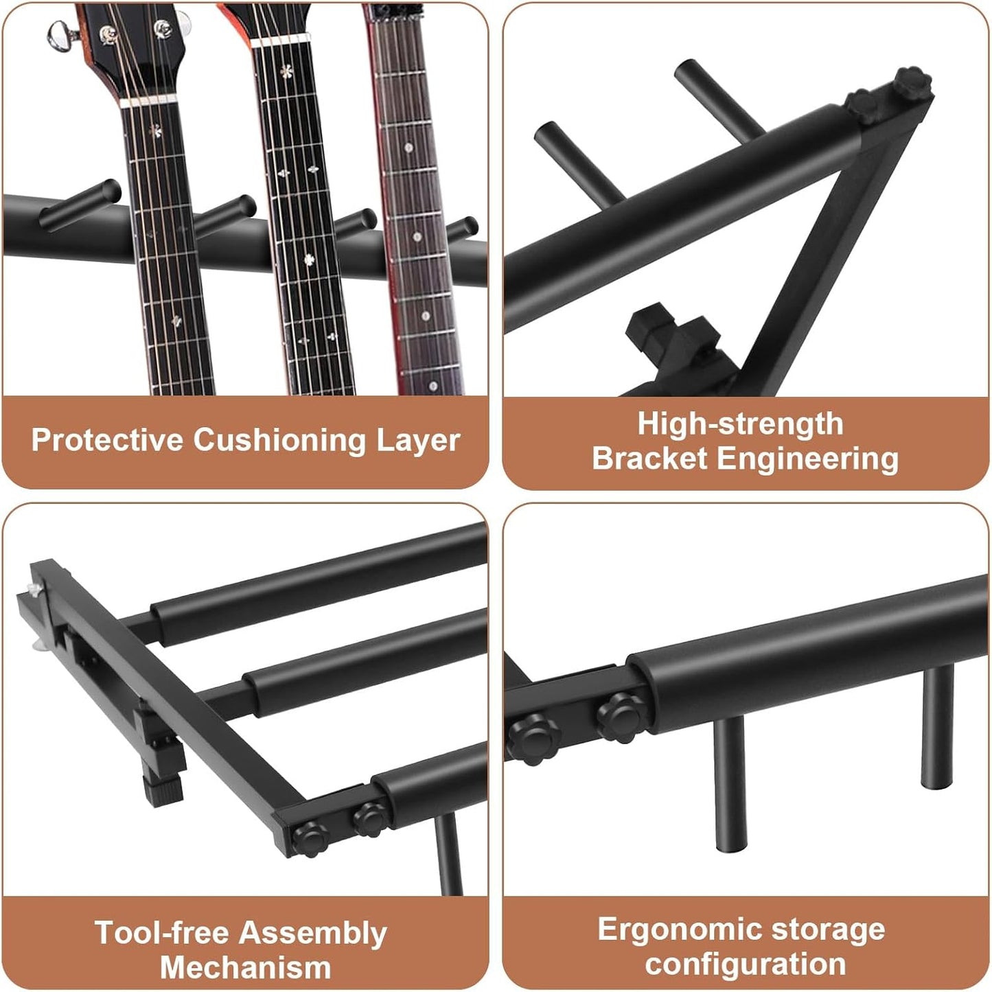 5 Slot Guitar Stand – Compact Folding Rack