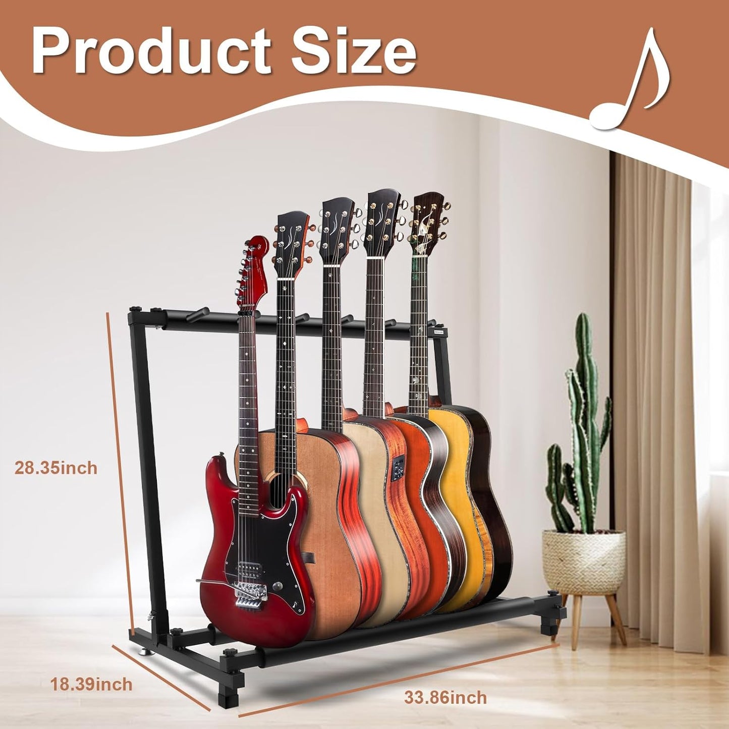 5 Slot Guitar Stand – Compact Folding Rack