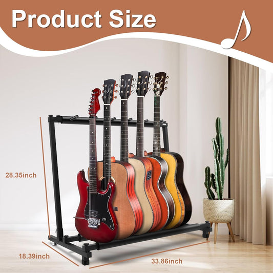 5 Slot Guitar Stand – Compact Folding Rack
