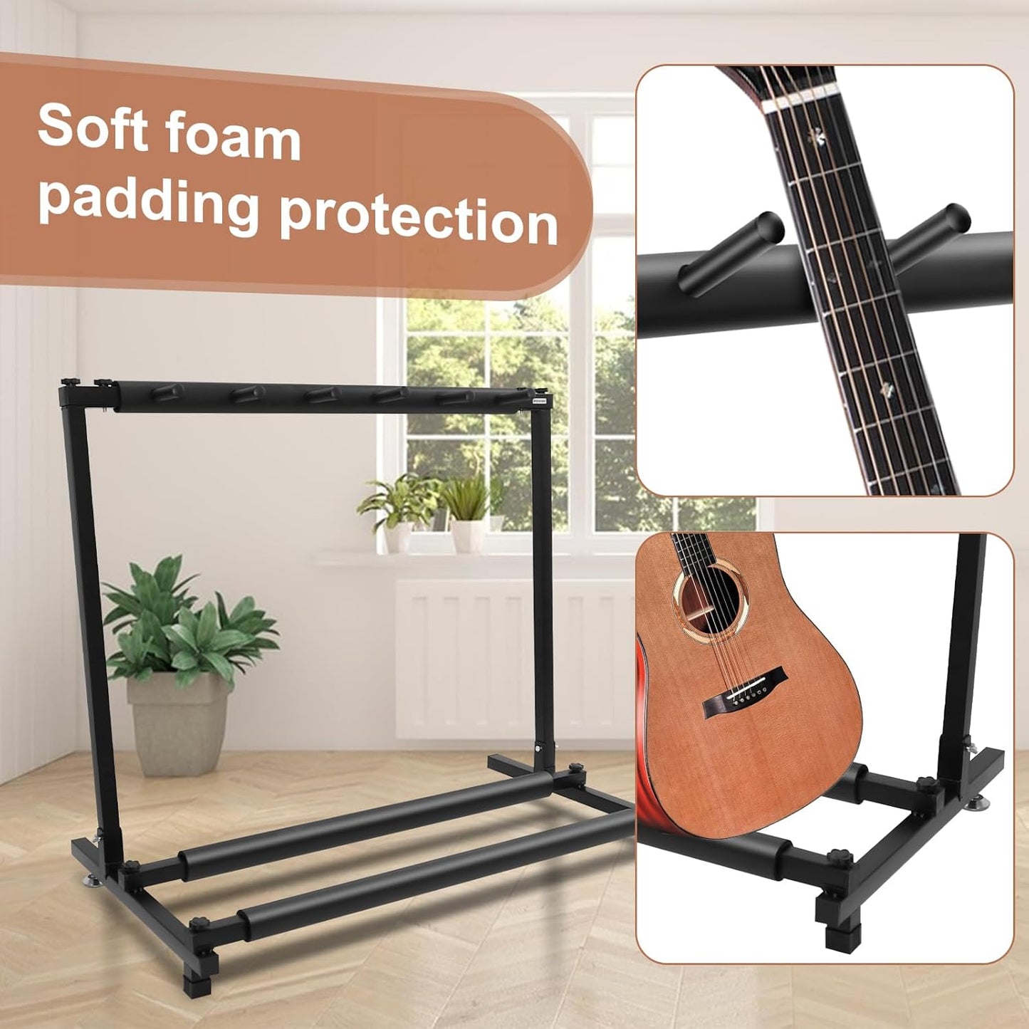 5 Slot Guitar Stand – Compact Folding Rack