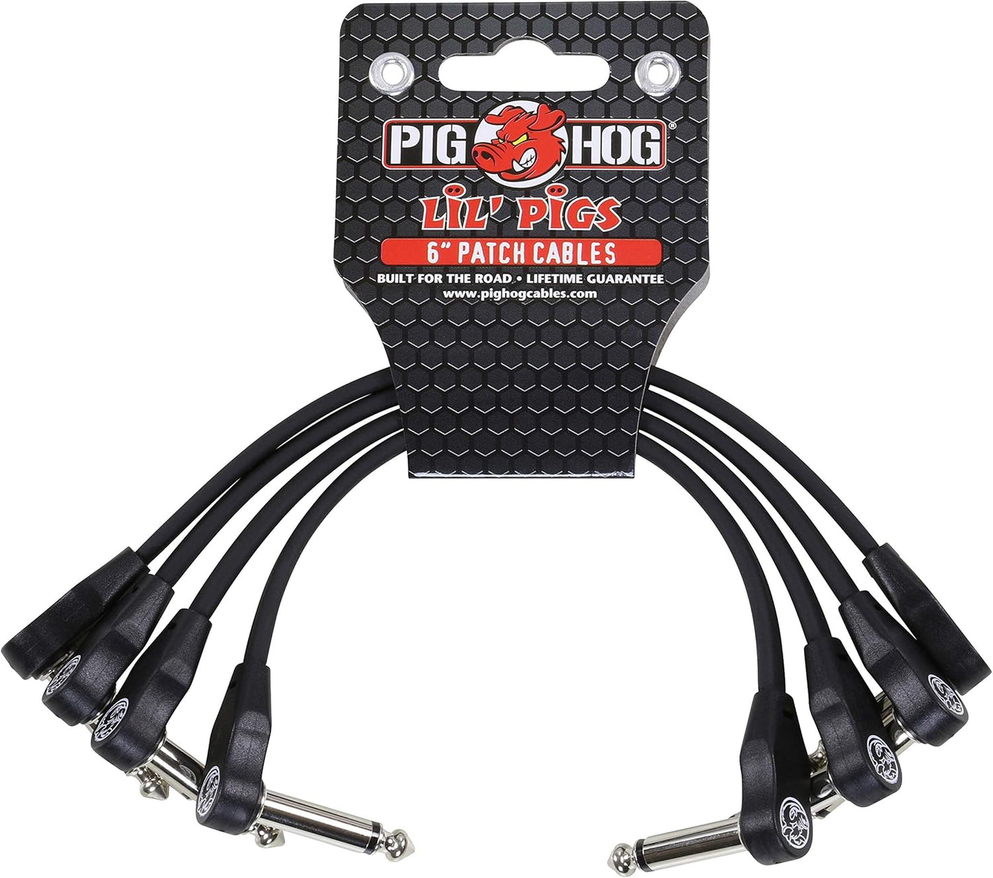 Pig Hog Lil Pigs Low Profile 6" Patch Cables – 4 Pack