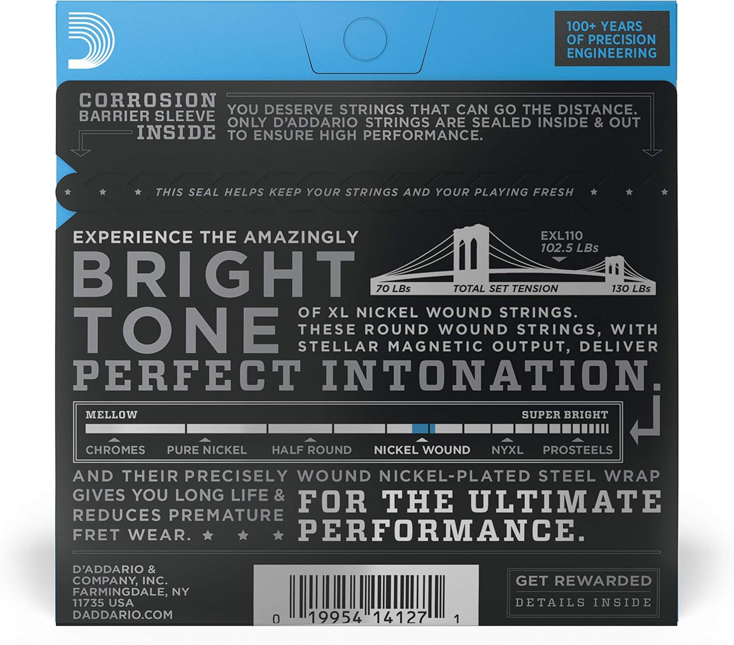 D’Addario EXL110 Electric Guitar Strings 10-46 Light Gauge