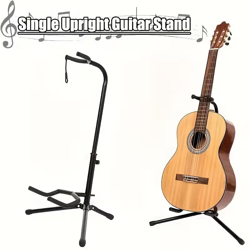 Universal Folding Guitar Stand Tripod – Padded Steel Neck Stand for Acoustic, Electric, Bass & Cello