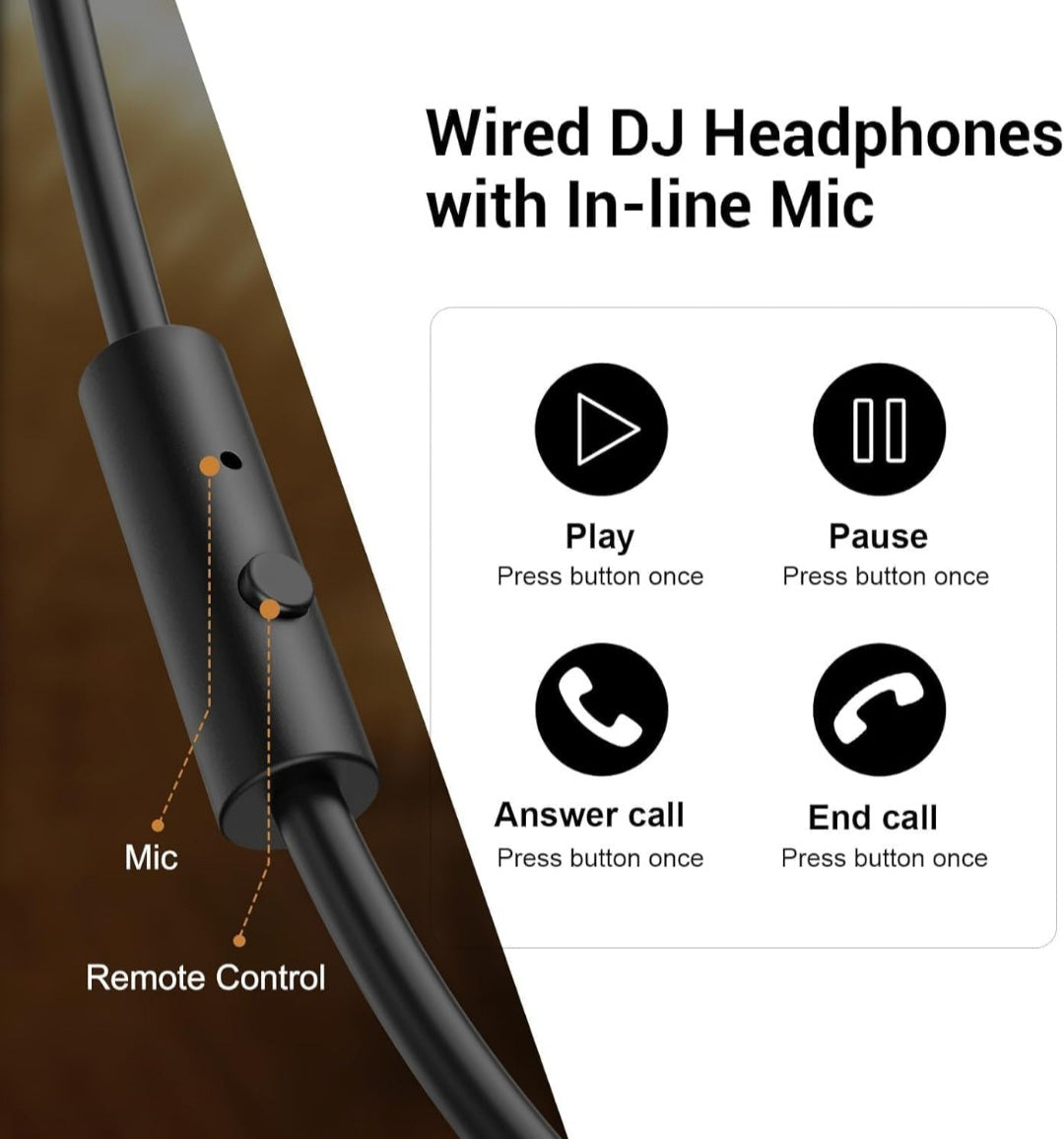 OneOdio Wired Over Ear Headphones Hi-Res Studio Monitor & Mixing DJ Stereo Headsets with 50mm Drivers and 1/4 to 3.5mm Jack for AMP Computer Recording Podcast Keyboard Guitar Laptop - Black