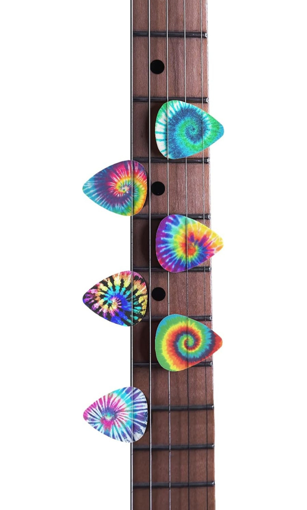 Tie-dye 6 Pack Guitar Picks Plectrums,Colorful Tie Dye Guitar Pick Classical Triangle 0.96mm Heavy Guitar Pick Guitar Palyers, Multi-color