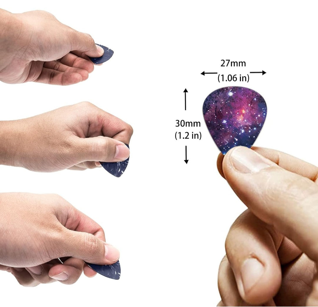 Tie-dye 6 Pack Guitar Picks Plectrums,Colorful Tie Dye Guitar Pick Classical Triangle 0.96mm Heavy Guitar Pick Guitar Palyers, Multi-color