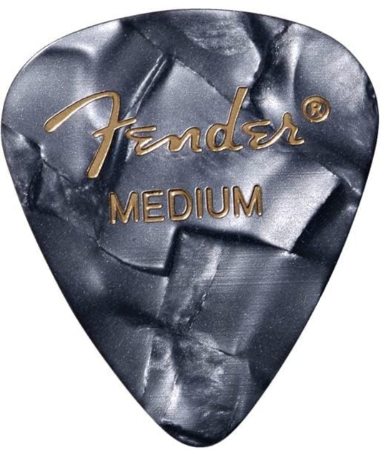 Fender Premium Celluloid Guitar Picks, Guitar Accessories, 351 Shape, Ocean Turquoise, Red Moto, Black Moto, Guitar Picks Medium, Pack of 12