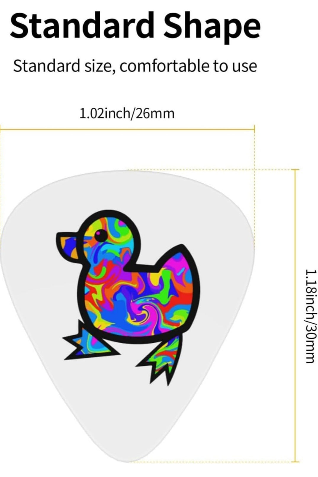 Psychedelic Duck Guitar Picks For Electric Acoustic Guitar Lovers Gifts 12 Pack Includes Thin, Medium, And Heavy Gauges