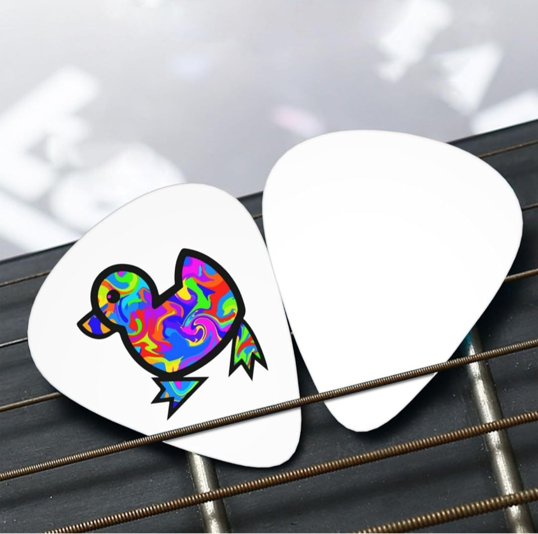 Psychedelic Duck Guitar Picks For Electric Acoustic Guitar Lovers Gifts 12 Pack Includes Thin, Medium, And Heavy Gauges