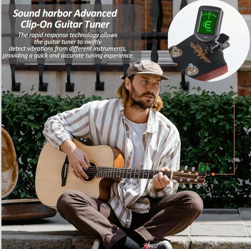 Kozmik Grooves Clip on Tuner for Guitar, Bass, Ukulele, Violin, Banjo Tuner and more!