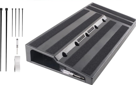 Rockhouse Guitar Pedal Board Case with Carrying Bag, Pedalboard 22'' x 11'' ABS Electric Guitar Effect Board with Power Supply Compartment, Gig Bag, Pick Slot, Cable Ties, Mounting Tape