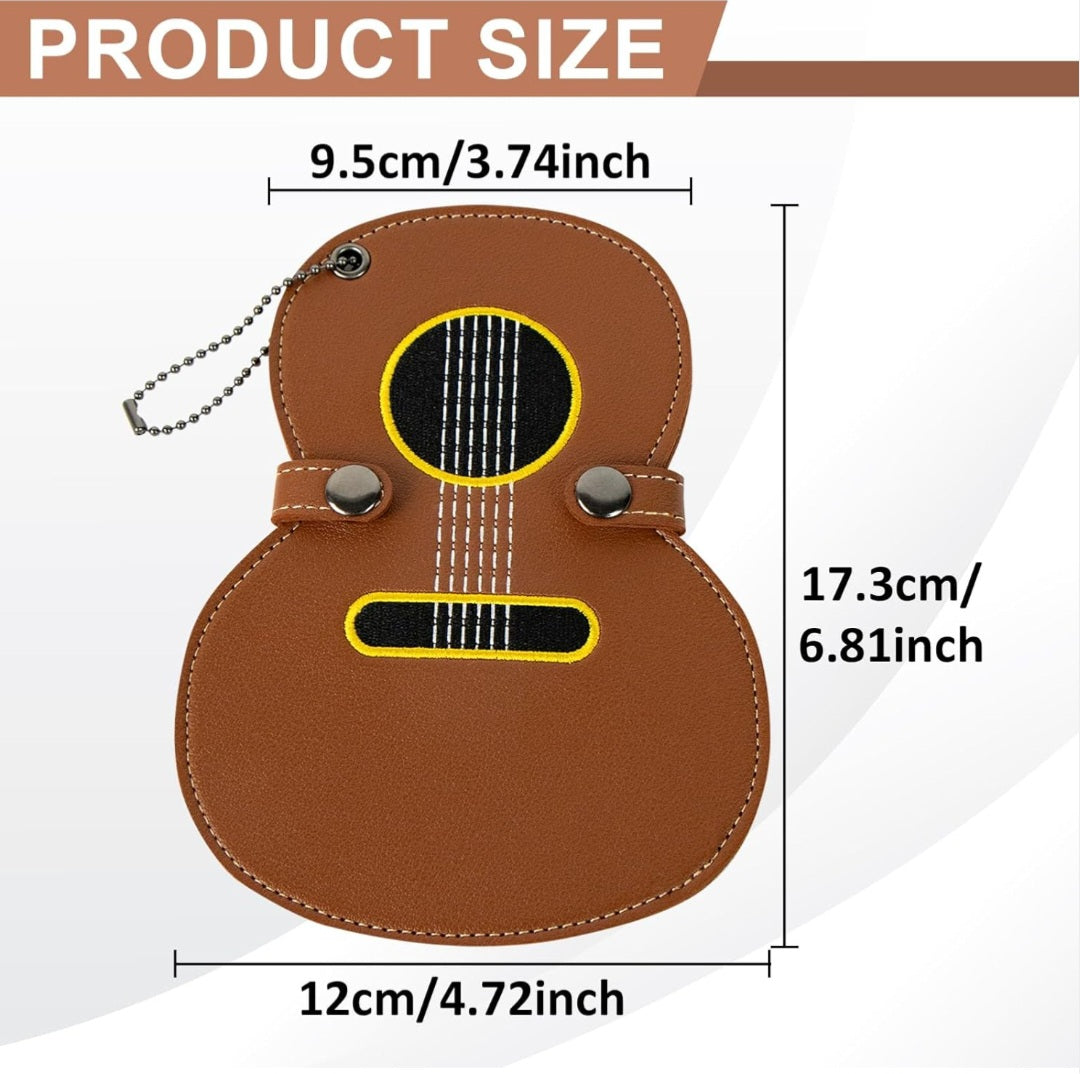 Guitar Pick Holder, Guitar Pick Case with 17 Slots, Bass Picks Storage Pouch Organizer, Picks Storage Bag for Bass Lovers for Ukulele Electric Acoustic Guitars Bass
