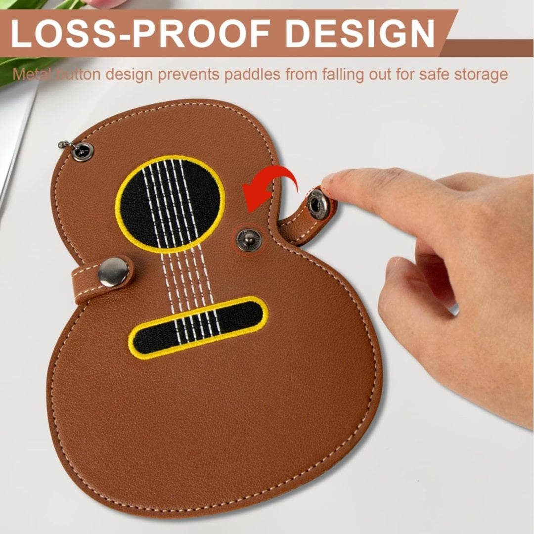 Guitar Pick Holder, Guitar Pick Case with 17 Slots, Bass Picks Storage Pouch Organizer, Picks Storage Bag for Bass Lovers for Ukulele Electric Acoustic Guitars Bass