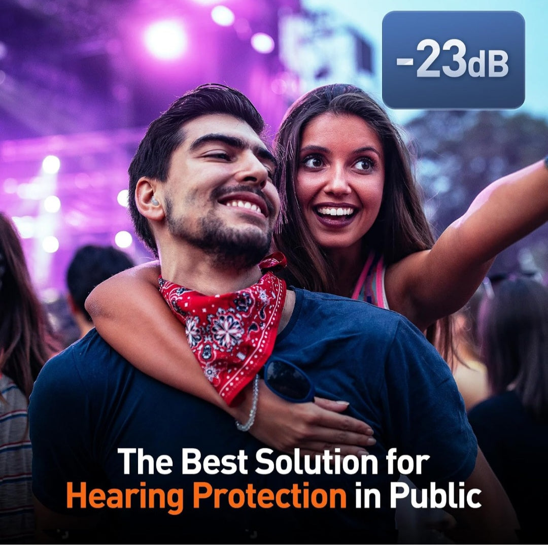 Reure High Fidelity Concert Ear Plugs, Noise Cancelling Silicone Ear Plugs 2 Pairs Great for Concerts Loud Music, Musicians, Motorcycles, Airplanes, Raves, Hearing Protection -23 dB