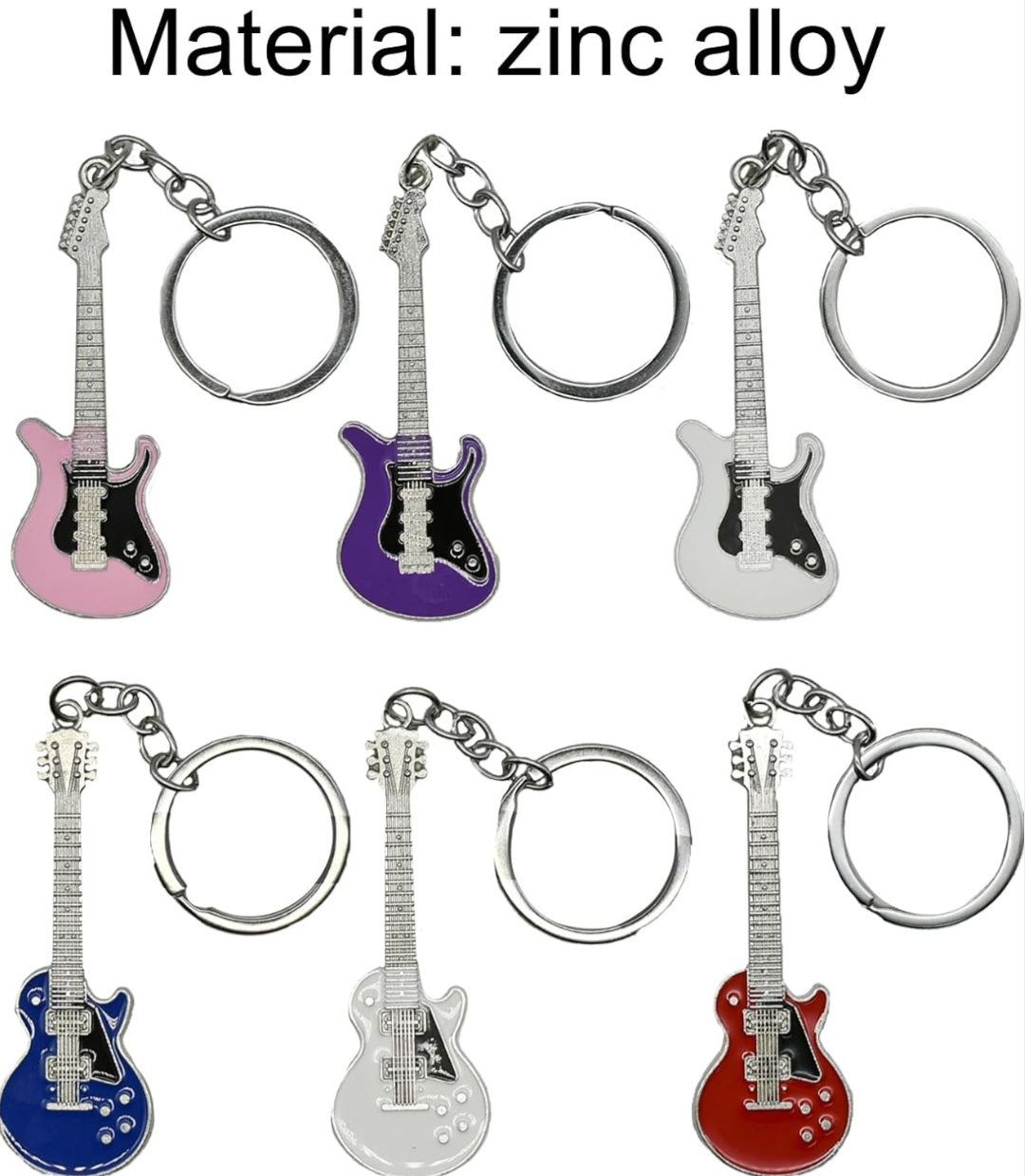 Guitar Keychain Cute Bass Key Ring Electric Guitar Key Holder for Musical Instruments Hanging Pendant Music Lover