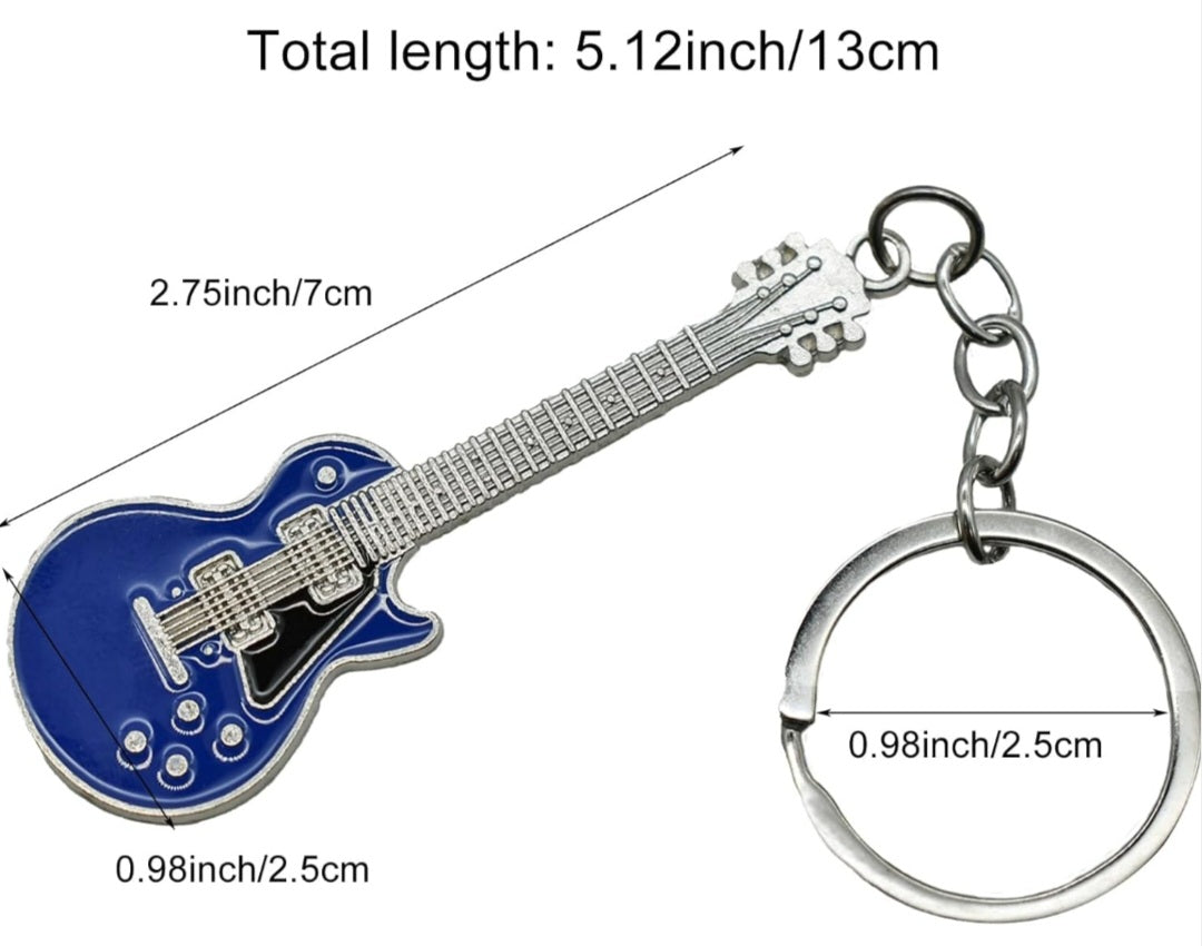 Guitar Keychain Cute Bass Key Ring Electric Guitar Key Holder for Musical Instruments Hanging Pendant Music Lover