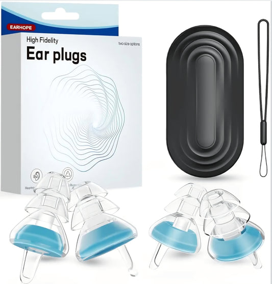 High Fidelity Concert Ear Plugs – Noise-Reducing Silicone Ear Protection for Musicians, Live Shows & Festivals – 2 Pairs (S+M/L)