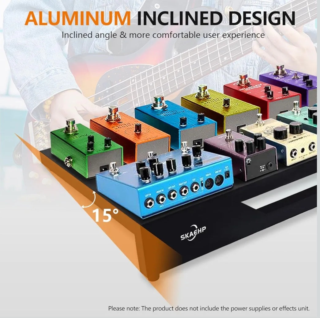 18" Lightweight Aluminum Alloy Guitar Pedalboard with Carrying Case – 2.65 lb, Durable & Travel-Ready