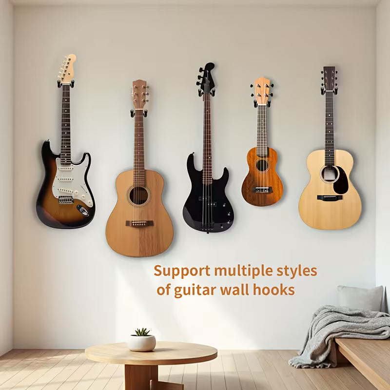Kozmik Grooves Guitar Wall Stand – Rotatable Soft Hook, Black Walnut