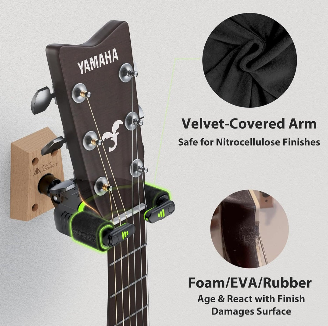 Guitar Wall Mount Auto-Lock – Heavy-Duty Hanger for Acoustic, Electric, Bass & Mandolin
