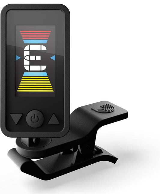 D'Addario Accessories Guitar Tuner - Eclipse Headstock Tuner - Clip On Tuner for Guitar - Great for Acoustic Guitars & Electric Guitars - Quick & Accurate Tuning - Black
