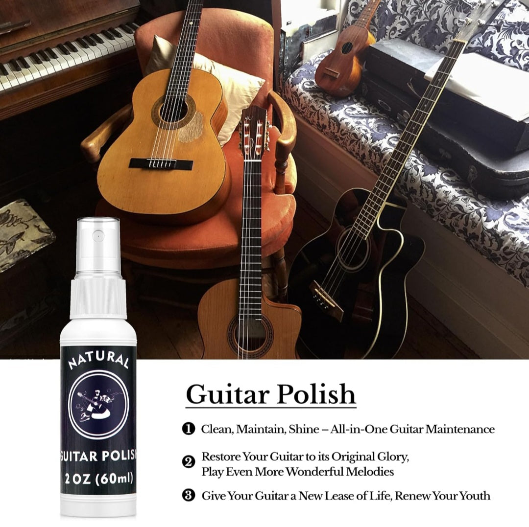 Deviser Guitar Cleaning,All IN ONE Kit,fretboard Lemon oil,Polish,Guitar String-cleaner,Guitar string winder,Cleaning cloth for guitar cleaning and maintenance